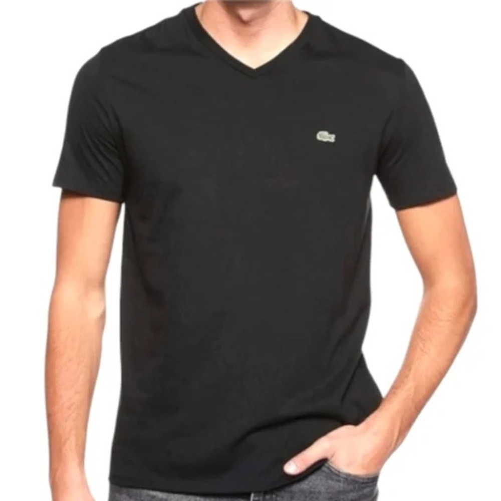🎉LAST CALL🎉 Lacoste Classic V Neck Short Sleeve Logo 100% Pima Cotton T Shirt 6